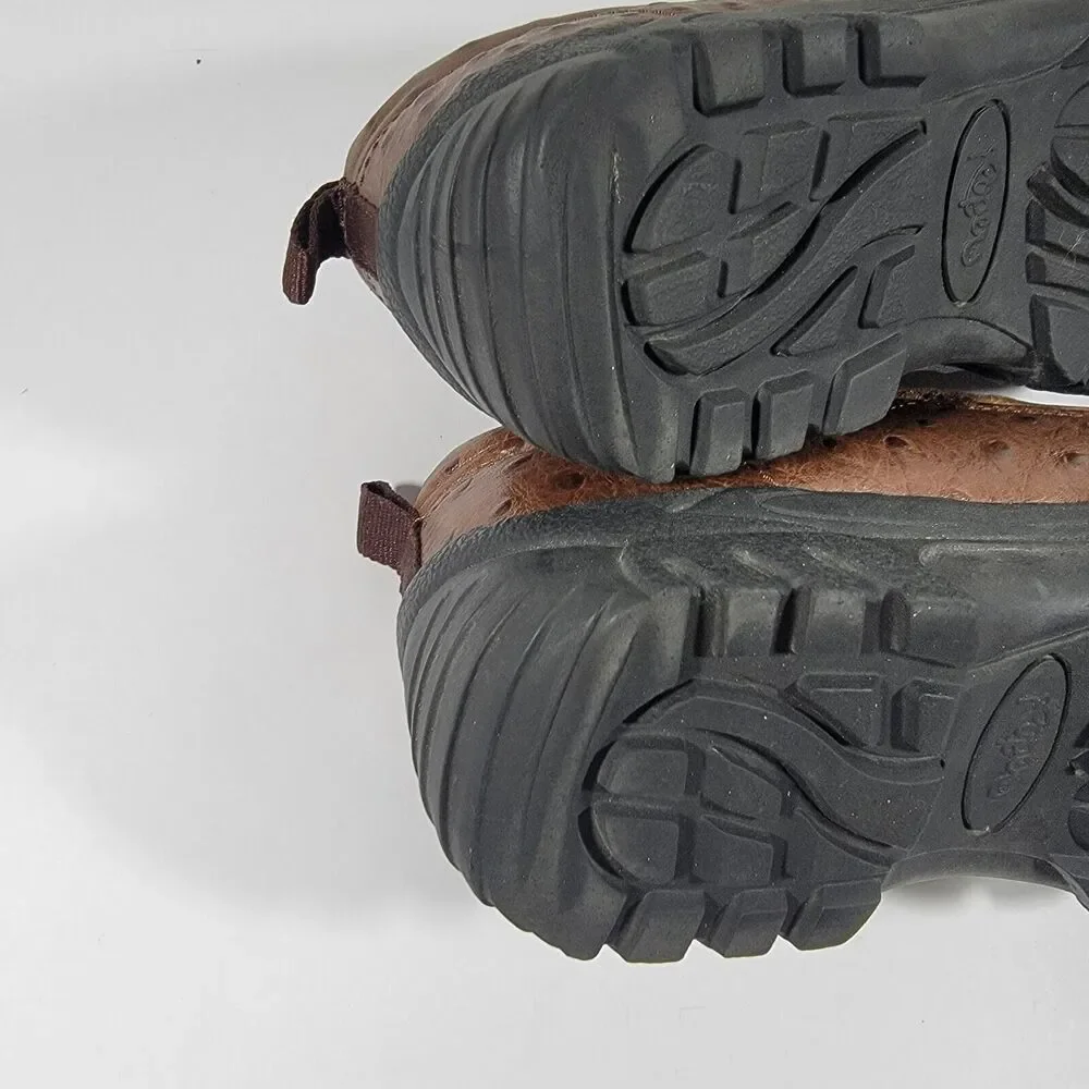 Roper Men's Size 8.5‎ Ostrich Print Leather Clog Slip On Shoes